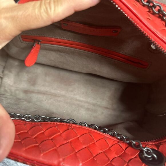 RARE - Bottega Veneta Python and Red leather Cross body bag - Picture 9 of 14